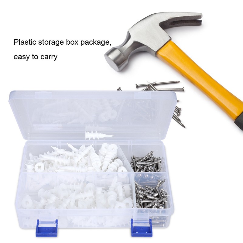 240pcs Expansion Anchors Nylon 304 Stainless Steel Screw Expansion Screw