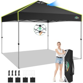 HOTEEL 10x10 Pop Up Canopy Outdoor Ez Up Canopy Waterproof UPF50+ Sun Protection Shade Tent