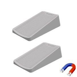 Premium Rubber Door Stop - Large Door Stopper Wedge,Anti-Slip Design, Automatically Fixed,Works On All Floor Types and Carpet Heavy Duty Door (2 Pack, Gray)