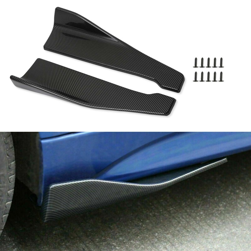 Universal Car Side Skirts 2PCS 19inch/48cm,Black Extension Splitter Lip Pair