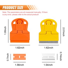 ZIMISI 2PCS Razor Blade Scraper Tool Set, Mini Car Paint Remover with 10 Plastic Blades & 10 Metal Blades, Vehicle Adhesive Cleaning Tool for Removing Labels, Stickers Taping on Window, Oven (2PCS)