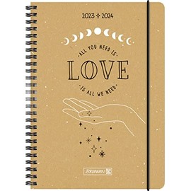 BRUNNEN School Calendar "Love" 2023/2024 2 Pages = 1 Week A5 Natural