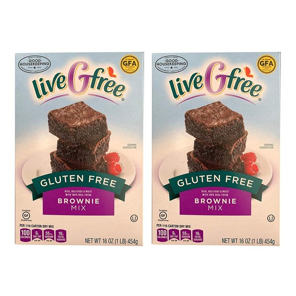 Live G Free Certified Gluten Free Cake and Baking Mix (Brownie Mix, 2 Pack)