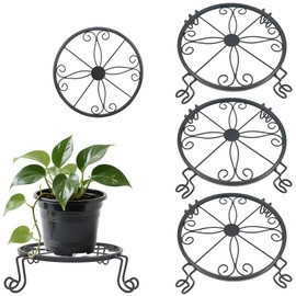 3 Pcs Metal Flower Pot Stand, Short Plant Stand Plant Stand Indoor, Duty Plant Rack for Multiple Plant Indoor or Outdoor