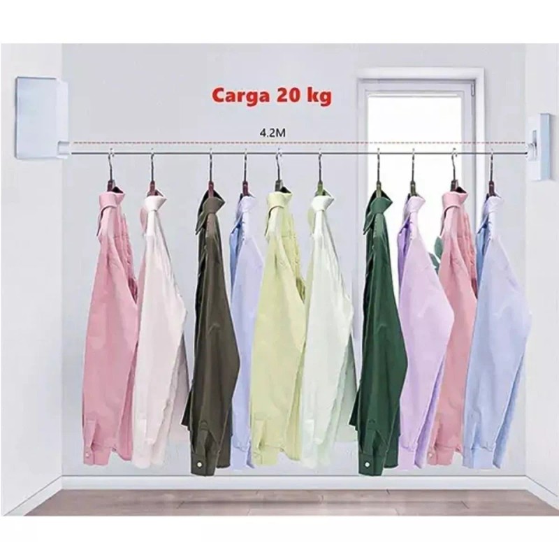 Dolores Tendedero Acero Inoxidable Retráctil Interiores Y Exteriores