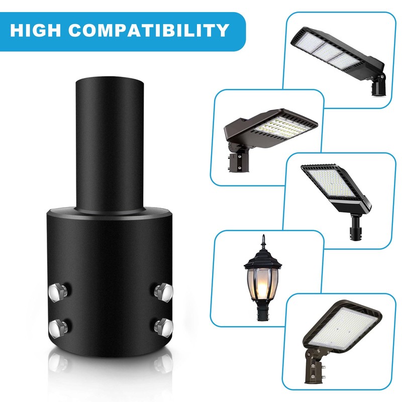 Koiyingnote 4 Inch Round Pole Tenon Adapter for Light Pole,