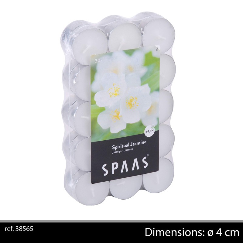 Spaas 30 Scented Tealights in Flatpack, ± 4.5 Hours, Spiritual