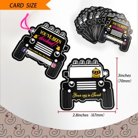 Duck Duck Tags - Ducking Tags - Tags for Ducking Duck Game Card - Car Shape - 50 Pack 2.8 x 3Inches Card Size with Hole and Rope
