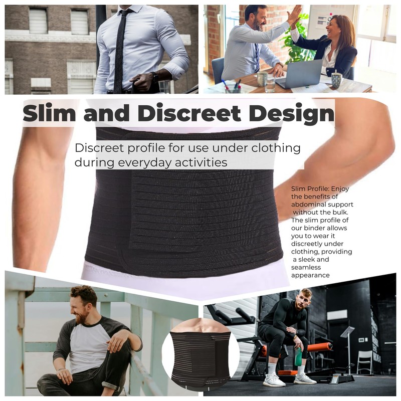 Reian Men's Abdominal Binder for Post Surgery,Compression Wrap Abdomen Waist