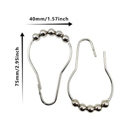 14pcs Shower Curtain Hook Rings,Shower Curtain Hooks,Stainless Steel Roller Balls Bath Curtain Rings,Heavy Duty Drapery Rings,Roller Balls Shower Curtain Rings for Window Bathroom Shower Curtain Rods