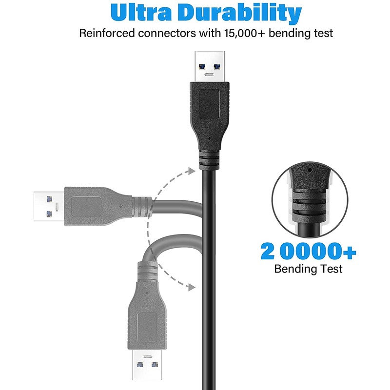 Pasow Paquete de 2 cables de extensión USB 3.0 SuperSpeed