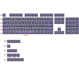 Fogruaden Pudding Keycaps 60 Percent, 120 Dye-Sublimation Keycaps Set, ASA Profile Custom Keycaps for Cherry Gateron MX Switches Mechanical Keyboard(PurplePudding)