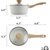 SENSARTE White Ceramic Nonstick Saucepan with Lid Set, Small Cooking