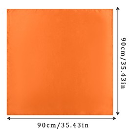 AWAYTR 35" Large Square Satin Head Scarf - Silk Hair Scarf Square Hair Bandanas Large Scarf Sleeping Head Wraps for Women (Orange)