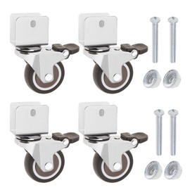 EMSea 4PCS Swivel Castors with U-Shaped Bracket Caster with Brake for Furniture Flower Stands Loading Capacity 60lbs Per Wheel U-clamp Inner Diameter 20mm