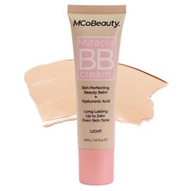 MCoBeauty - Miracle BB Cream - Primes and Tints - Everyday Skin Tone Balancing Face - Contains Hyaluronic Acid and Glycerin - Cream Light Shade