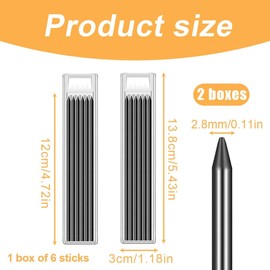 IKOPFLN Pack of 12 Carpenters Pencil Leads 2.8mm Pencil Leads Deep Hole Markers for Carpenters Construction Sites Woodworking Marking Tools Architect Drawing