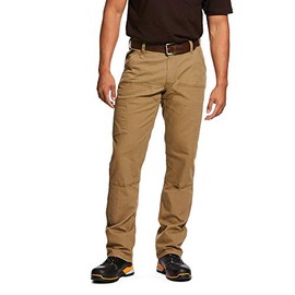 ARIAT Men’s Rebar M4 Low Rise DuraStretch Made Tough Double Front Stackable Straight Leg Pant Field Khaki