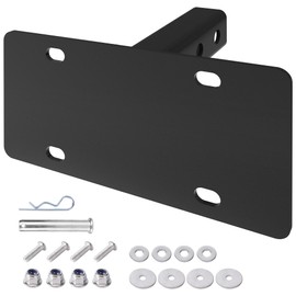 Wyckoff Trailer Hitch License Plate Holder, Compatible 2” Hitch Receivers, Heavy-Duty License Plate Mount, Corrosion Resistant & No-Drilling Required, Universal Fit for Trucks, SUV, RV