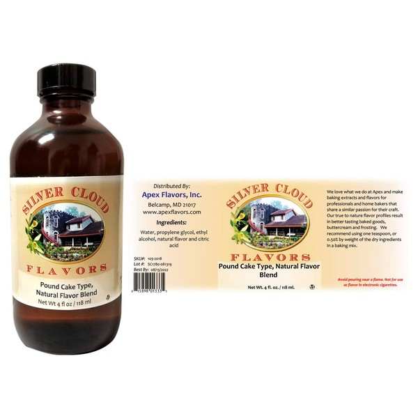 Pound Cake Extract, Natural Flavor Blend - 4 Oz. Bottle