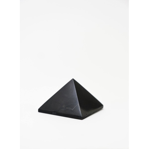 N&D Store Polished Shungite Pyramid 5 cm (2inch), Home Protection, Shungite Stone Figure, Home Decor, Healing Crystal Pyramid