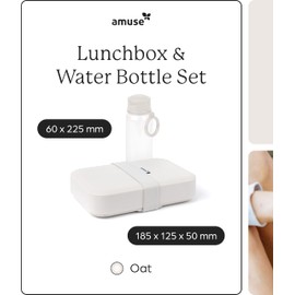 Amuse Set Lunch Box & Water Bottle, Height-Adjustable Bento Box with 500 ml Drinking Bottle, Perfect as Meal Prep Boxes, Adult Lunch Box & Lunch Box, BPA-Free, Dishwasher Safe, Oat