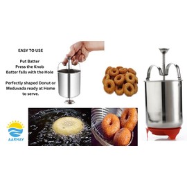 Stainless Steel Doughnuts Maker with Stand | Medu Vada Maker Machine with Stand | Medu Vada and Donut Maker Machine For Perfectly Shaped Homemade Donuts and Crispy Medu Vadas