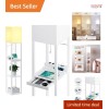 Dimmable Floor Lamp Solid Wood 63" Tall 2 USB Ports