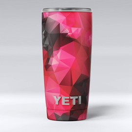 Design Skinz Bright Pink and Gray Geomtric Triangles - Skin Decal Vinyl Wrap Kit compatible with the Yeti Rambler Cooler Tumbler Cups