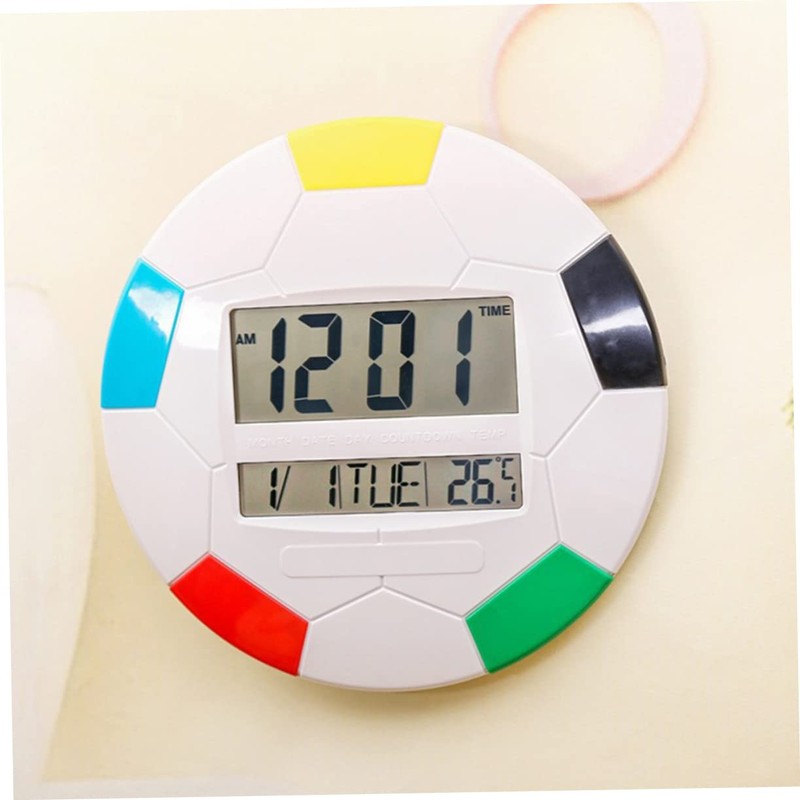CORHAD Digital Hanging Clock with Temperature and Humidity Simple Round