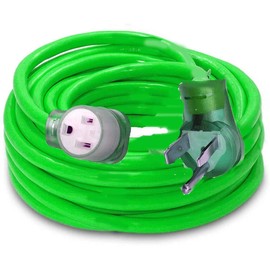 Welder Extension Cord 25 ft Nema 6-50 250-Volt 10/3 Welder Extension Cord 10 Gauge Lighted end 50 amp Plug ETL Approved Welding Cord 6/50 10 AWG (Green 25)