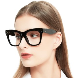 OCCI CHIARI Retro Large Reading Glasses Women 3.0X Trendy Square(1.0 1.25 1.5 1.75 2.0 2.25 2.5 2.75 3.0 3.13)