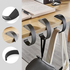 YONHTUTU 3 Pcs Purse Hook for Table, Purse Hangers for Desk Black, Purse Holder for Table, Hanging Hooks for Hanging Heavy Duty, Bag Hanger for Handbag, Purse Hangers for Closet
