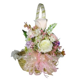 Canasta Recuerdos Pétalos Boda XV PAJE Flores Yesenia Hadas (Rosa)