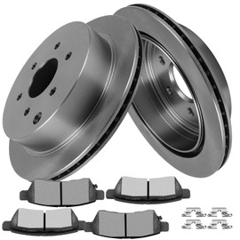 Disc Brake Rotors Pads Kit Rear ROADFAR 6PCS D1100-8206 31410 Fit For 2005-2019 For Nissan For Frontier|2005-2015 For Nissan For Xterra|2009-2012 For Suzuki For Equator