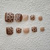 Leopard Print Press on Toenails Short Square Fake Toes Nude
