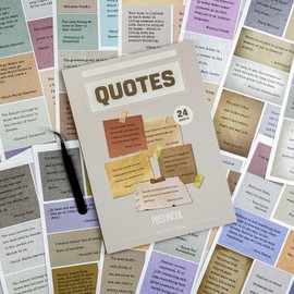 Prstincol 24 Sheets Vintage Motivational Quote Stickers Pad wtih Tweezer,246 Pcs Inspirational Typewriter Font Quotes Pad,Word Stickers for Scrapbook Junk Journal Bullet Journal DIY Craft Card Making