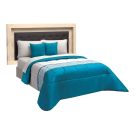 Elefantito Hogar Edredon King Size Con Juego De Sabanas Bellagio Azul Suave