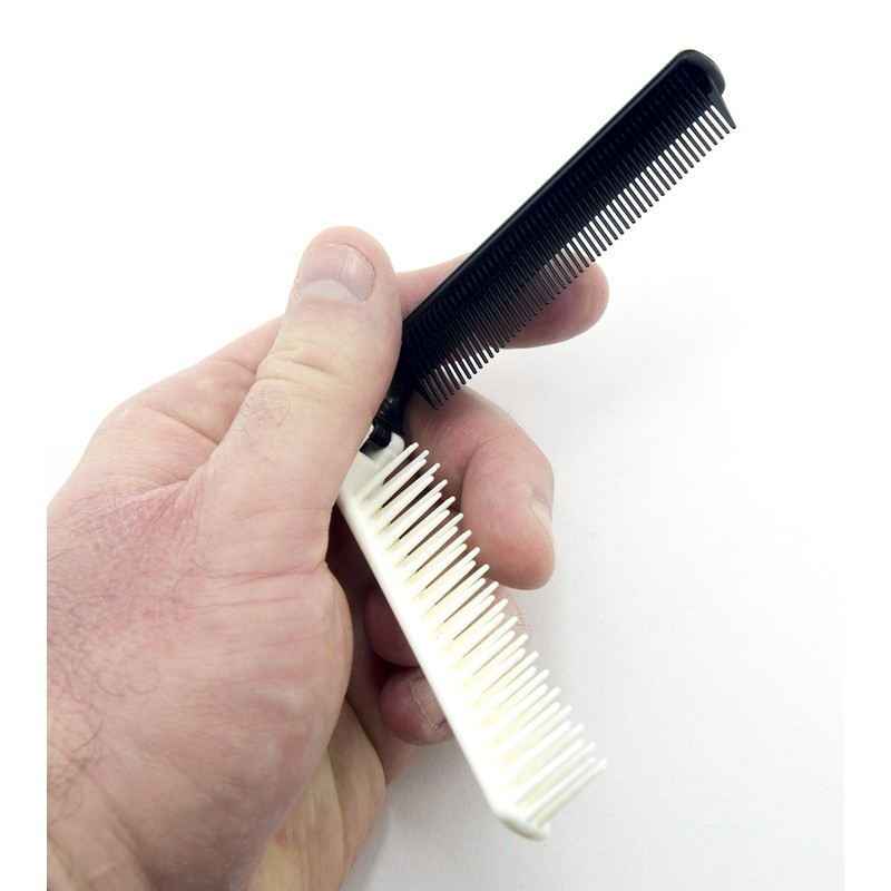 A191 Small Travel/Pocket Folding Plastic Dual Colour Hair Brush/Comb -