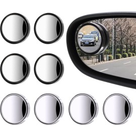 XB0 8PCS Blind Spot Side Mirror Auto 360° Wide Angle Convex Rear View Car Truck SUV