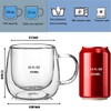 BNUNWISH Large Double Walled Glass Coffee Mugs Beer Cups 24oz