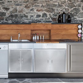 BBQ Access Door 31" W x 24" H, Grill Door Double Door Brushed Stainless Steel, Outdoor Kitchen Doors for BBQ Island Grilling Station