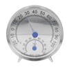 Round Thermometer Stainless Steel Waterproof Heat Resistant Thermometer Hygrometer for