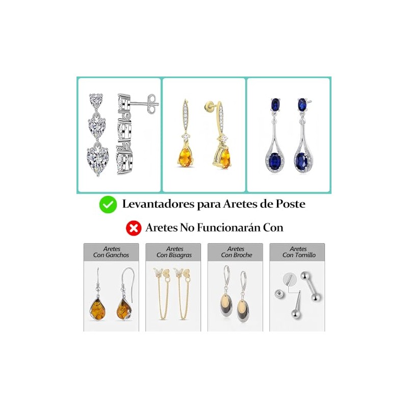 Levantadores de Aretes Ajustables 12 Piezas