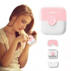 ZBJBinCH Children's Hair Trimmer, 2 in 1 Hair Razor Cutting Comb Tools, Hair Clippers Hair Split End Trimmer, Bangs Trimmer, Split Ends Hair Trimmer for Women(Pink)