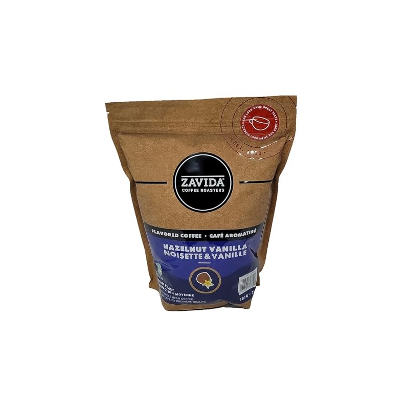 Zavida Hazelnut Vanilla Whole Bean Coffee, 907g/32 oz., (Imported from
