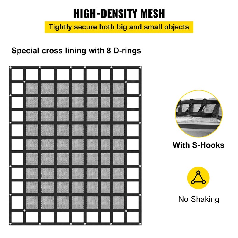 VEVOR Cargo Net with Mesh, 8' x 6.7' Cargo Net