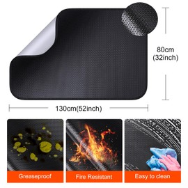 Fireproof Mat, 130 x 80 cm, Heat Resistant up to 1800°F Heat Protection Mat, Grill Mat, Fire Protection Mat, Fall Protection Mats, Outdoor, Floor Protection Mat, BBQ Grill Mat for Gas Grill, Charcoal