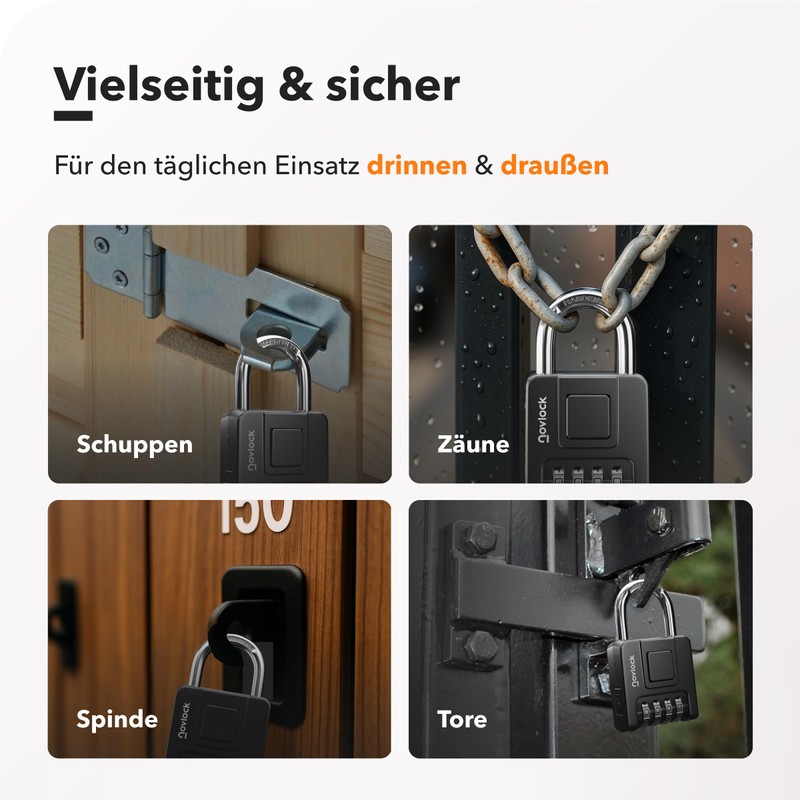 Padlock with Combination Code - Heavy Duty Weatherproof 4 Digit