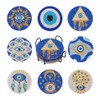 Boutigem 8Pcs Evil Eye Diamond Paintings Coasters Blue Diamond Art